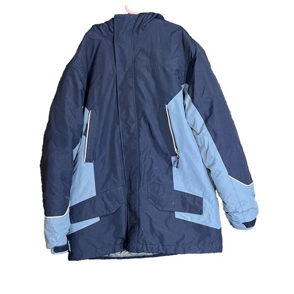 Lands End Kids Squall Parka Jacket Waterproof Insulated Size Large 14-16 Blue - Picture 2 of 16
